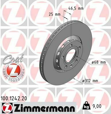 Диск тормозной (передний) Audi A4/A6 97-09 (312х25) (с покрытием) (вент.)