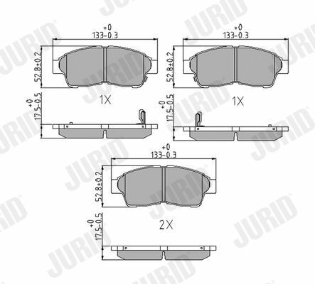 JURID TOYOTA Тормозный колодки передние CARINA E,COROLLA,CAMRY 92