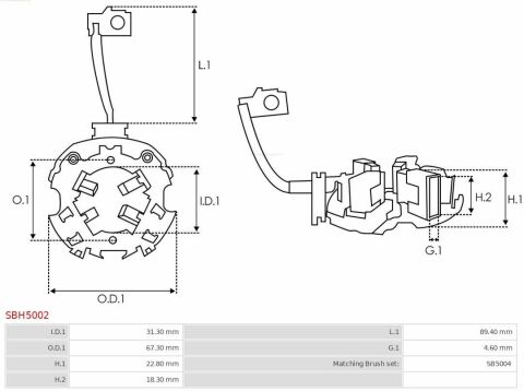 Щеткодержатель стартера Hyundai i10/i20/i30/ix20/Kia Rio 05-19