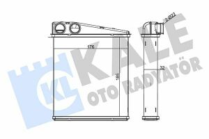 KALE VW Радиатор отопления Audi A3/Q3,Caddy III,IV,Golf,Passat,Tiguan,Touran,Skoda Octavia II,Yeti