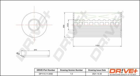 DP1110.11.0092 Drive+ - Фильтр масла