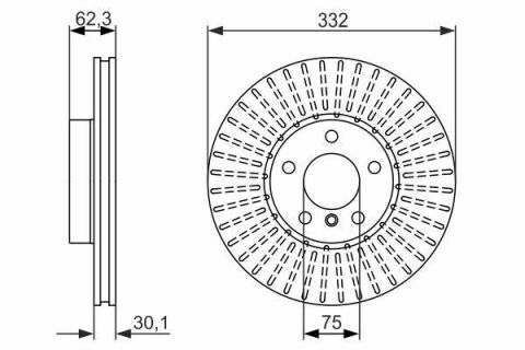 Диск гальмівний (передній) BMW X5 (E70/F15) 07-/X6 (F16/F86) 10- (332x30) (з покриттям) (вентил.)