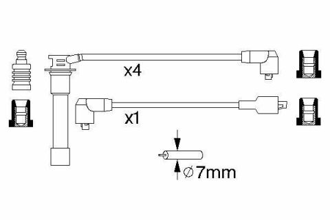 Дріт високої напруги 5шт. MAZDA 323 1,8 91-94 B760