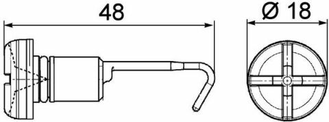 Пробка охлаждающего радиатора MB 207-410 (L=48mm/D=18mm/M10)