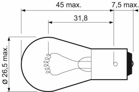 Лампа розжарювання P21W 12V 21W