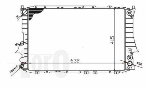 Радиатор воды Audi A6 2.6/2.8i 94-98 MT +/-AC