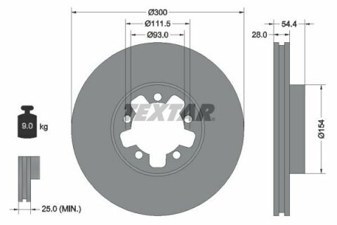 Диск тормозной (передний) Ford Transit 06-(300x28) PRO