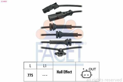 Датчик ABS Renault MEGANE II,SCENIC II,GRAND SCENIC II, 02- перед Л/Пр