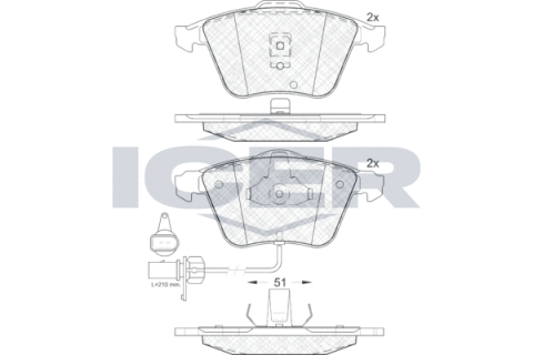 Колодки тормозные (передние) Audi A6 97-05 (+датчики)