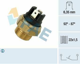 Датчик включения вентилятора VW LT 2.4D 78-92 (2 конт.) (92-87°C)