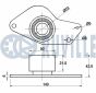 RUVILLE RENAULT Натяжной ролик Clio 1,7-1,8,Laguna 1,8-2,0,Megane 1,9D/TD, R9,11,19, фото 2 - интернет-магазин Auto-Mechanic