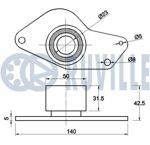 RUVILLE RENAULT Натяжной ролик Clio 1,7-1,8,Laguna 1,8-2,0,Megane 1,9D/TD, R9,11,19