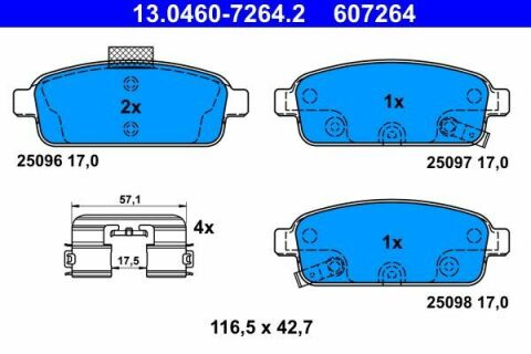 Колодки гальмівні Opel Astra J 09 - R16 (Ate)