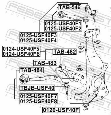 Сайлентблок переднего рычага (верх) Lexus LS 460/460L 06-