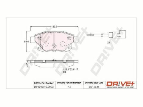 DP1010.10.0903 Drive+ - Гальмівні колодки до дисків