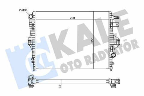 KALE VW Радиатор охлаждения Touareg,Porsche Cayenne 3.0/3.0TDI