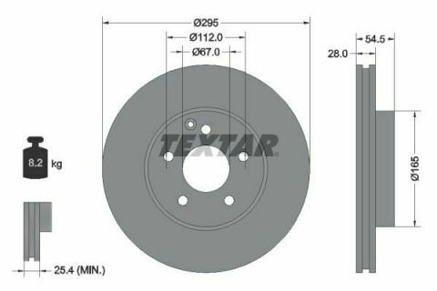 Диск гальмівний (передній) MB E-class (W211/S211) 02-09 (295x28) PRO+