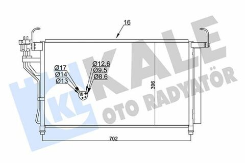 KALE HYUNDAI Радиатор кондиционера H-1 08-