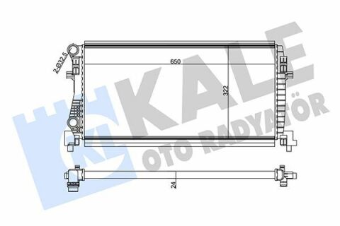 KALE VW Радиатор охлаждения Golf VII,Touran, 1,6TDI 13-,Audi A3 1,6TDI 12-,Skoda Octavia III 1.2TSI/1.6TDI 12-