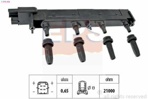 EPS CITROEN Катушка зажигания C4,5,Jumpy,Peugeot 206,307,406,407