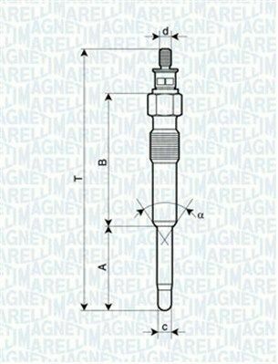 MAGNETI MARELLI Свічка розжарювання PEUGEOT, CITROEN, PUNTO [062900007304]