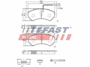 Колодки гальмівні дискові передні комплект FIAT Ducato 06-14; PEUGEOT Boxer 06-14; CITROEN Jumper 06-14, Jumper 14-