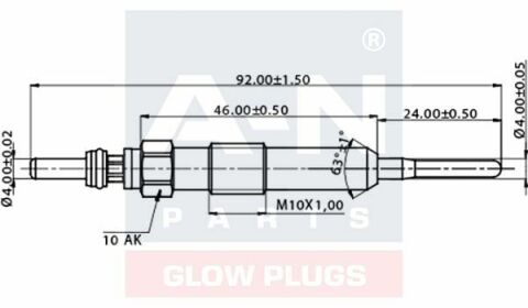 Свічка розжарювання (подвійна спіраль) 4.4V Megane, Scennic, 1,9dCi 09-,Suzuki Grand Vitara 1,9DDiS 05- RENAULT