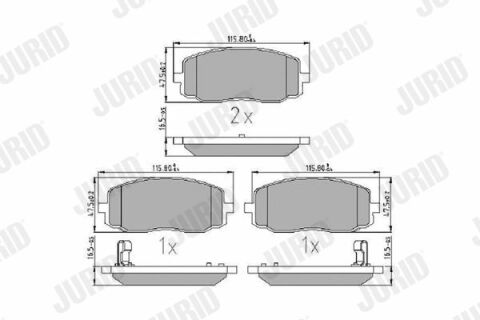 JURID HYUNDAI Колодки гальмові пров. I10, KIA Picanto