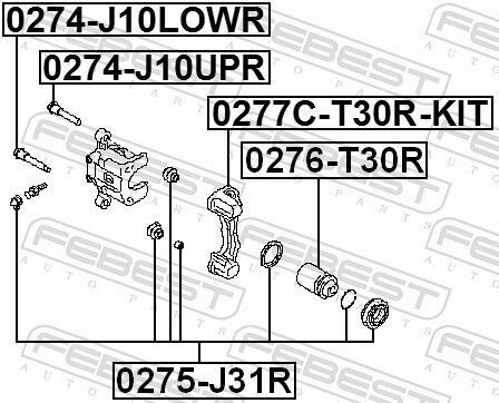 Направляюча суппорта задня Qashqai/X-Trail 06-14