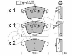 CIFAM Гальмівні колодки пров. VW T5 (з датч.) CIFAM Гальмівні колодки пров. VW T5 (з датч.)