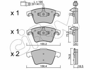 CIFAM Гальмівні колодки пров. VW T5 (з датч.)