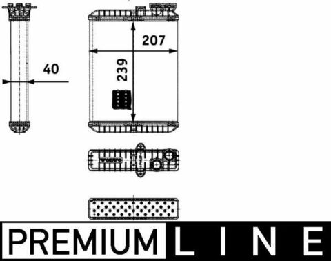 Радиатор печи S60/S80/V70/XC90 2.0-4.4 98-14 (Premium Line! OE)