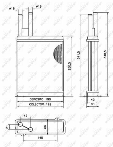 Радиатор печки Citroen Jumper/Fiat Ducato/Peugeot Boxer 94-