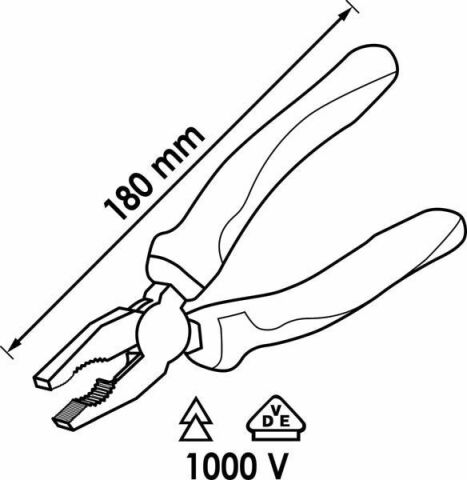 Плоскогубці діелектричні 1000В 180 мм