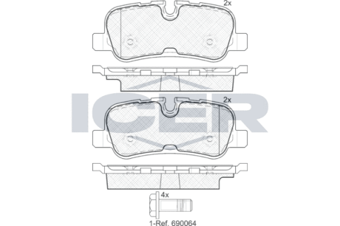 Тормозные колодки (задние) Land Rover Discovery III/IV 04-/Range Rover 02-