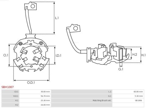 Щіткотримач стартера Hyundai ix55 3.8 07-12/Sonata 3.3 05-10