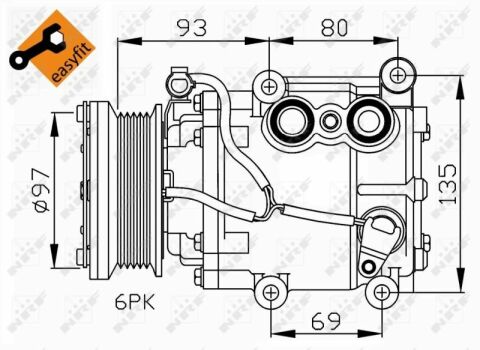 Компресор кондиціонера Ford Mondeo III/Transit 1.8/2.0 00-14