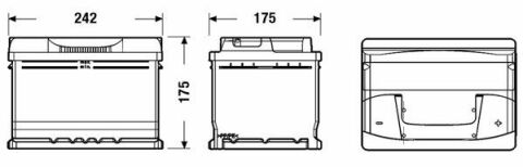 Аккумуляторная батарея 60Ah/540A (242x175x175/+R/B13) Excell