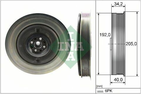 Шків колінвалу Volvo S60 II 13-18/XC 60 2.0D 13-21 (6PK)