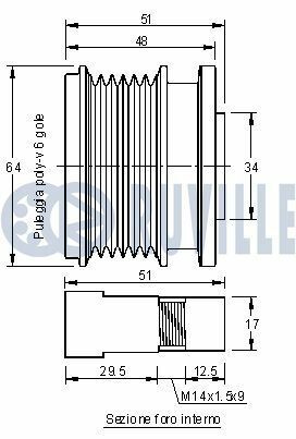Шкив генератора voyager iv 2.5 crd 00-