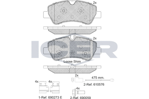 Тормозные колодки (задние) Ford Transit V363 13-/Transit Custom V362 12- (спарка) (с датчиками)