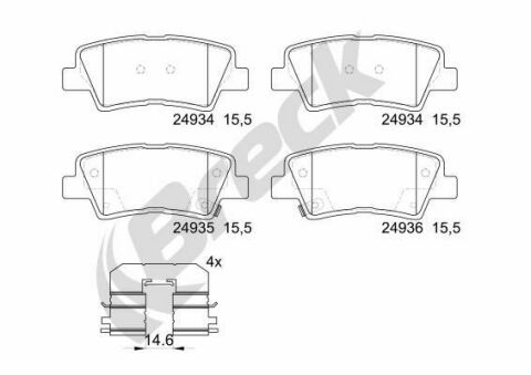 Колодки тормозные (задние) Hyundai Elantra/Sonata/Tucson/Kia Opirus/Soul 04-