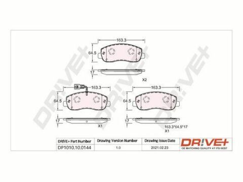 DP1010.10.0144 Drive+ - Гальмівні колодки до дисків