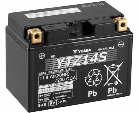 МОТО Yuasa 12V 11,8Ah High Performance MF VRLA Battery YTZ14S(GEL)