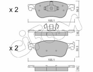 Колодки передні гальмові FIESTA VII (HJ, HF) 1.0 EcoBoost 17-FORD