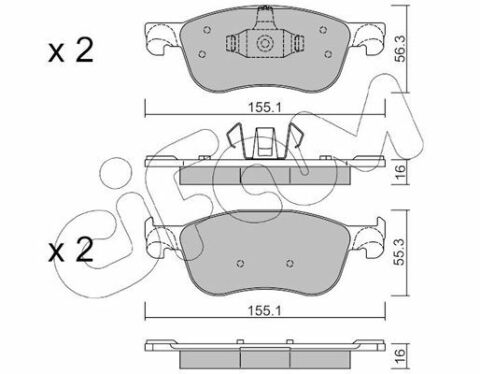 Колодки тормозные передние FIESTA VII (HJ, HF) 1.0 EcoBoost 17-FORD