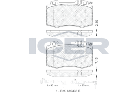 Колодки гальмівні (передні) MB C-class (W203)/E-class (W211)/S-class (W220) 00-09 (+датчики)