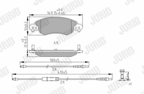 JURID Тормозные колодки пер. Citroen C5 2004-