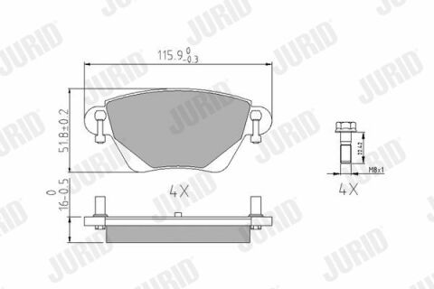 Тормозные колодки задниеmondeo iii 00-,kangoo 01-,jaguar x-type