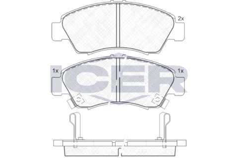 Колодки тормозные (передние) Honda Civic V/VI 91-01/VIII 10-12/Jazz 02-